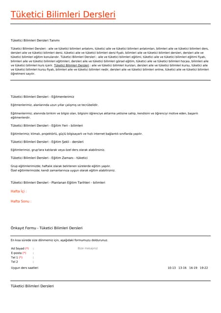 Tuketici bilimleri-dersleri