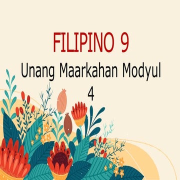 FILIPINO 9 POWER POINT PRESENTATION TULA
