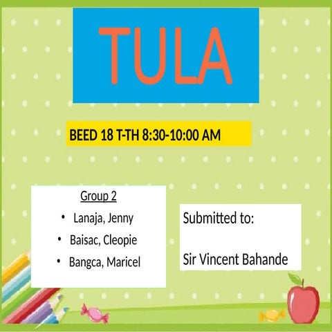 MGA URI NG TULA | PPTX