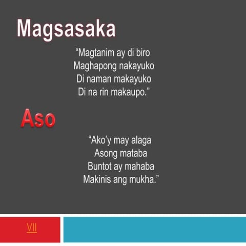 Tula, elemento at uri nito