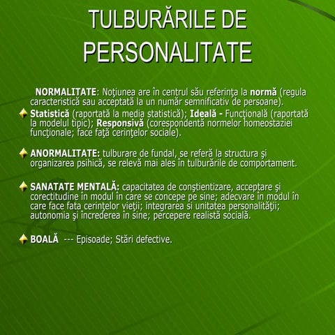 Tulburarile De Personalitate