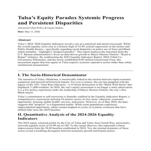 Tulsa’s Equity Paradox Systemic Progress and Persistent Disparities | PDF