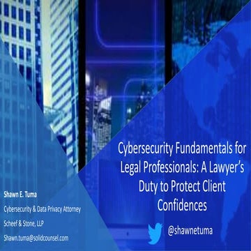 Cybersecurity Fundamentals for Legal Professionals