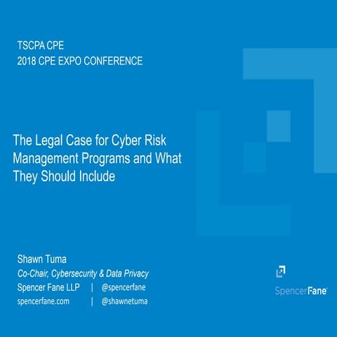 The Legal Case for Cyber Risk Management Programs and What They Should Include