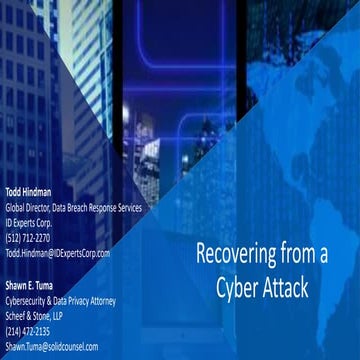 Recovering from a Cyber Attack