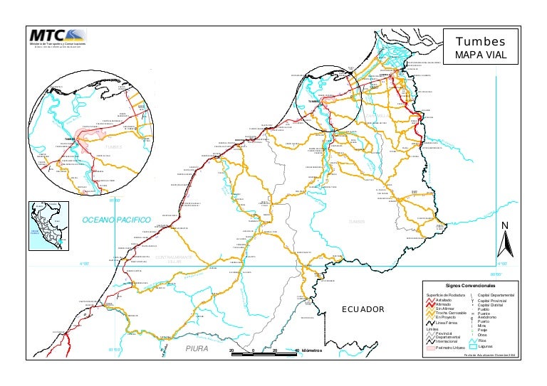 Mapa Vial Del Departamento De Tumbes Mapa Vial Del Departamento De Tumbes