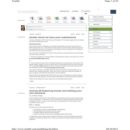 Tumbler posts ittoolbox 2010 11