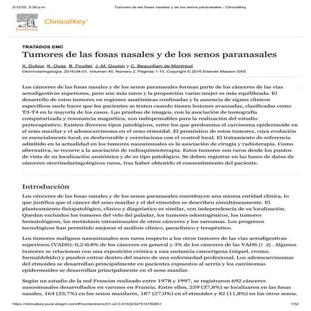 Tumores de las fosas nasales y de los senos paranasales - ClinicalKey.pdf