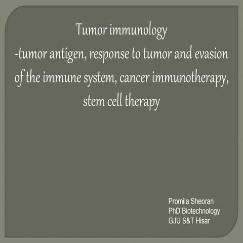 Tumor immunology
