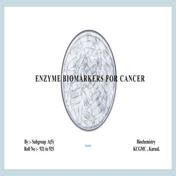 tumor markers and their role in diagnosis of cancer | PPTX