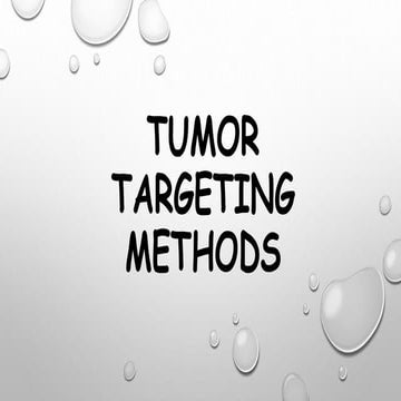 Tumor  targeted drug delivery