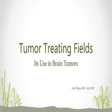 Tumor Treating Fields; Its Use in Brain Tumors