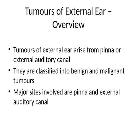 TUMORS OF EAR | PPTX