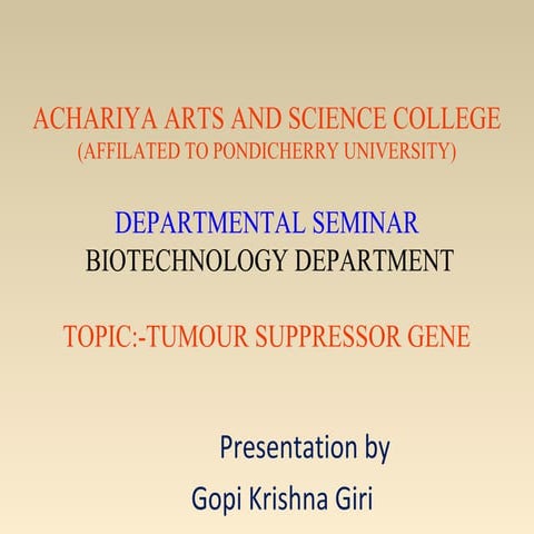 Tumour supressor gene