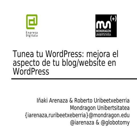 Tunea tu wordpress