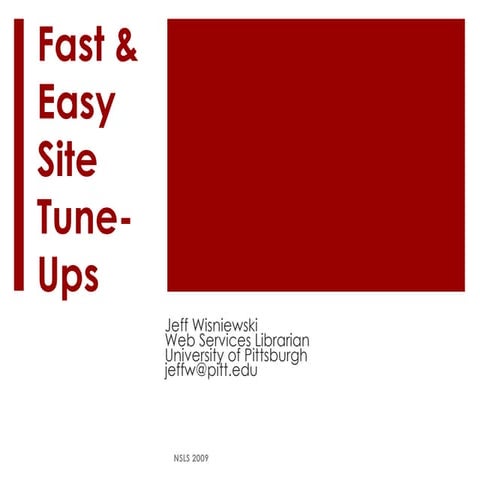 Fast and Easy Website Tune Ups