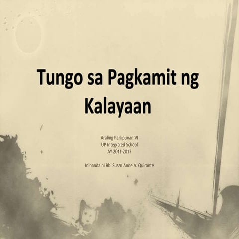 Tungo sa pagkamit ng kalayaan