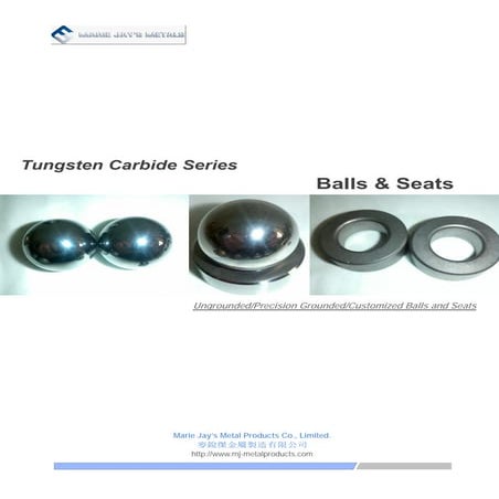 Tungsten carbide seats and balls