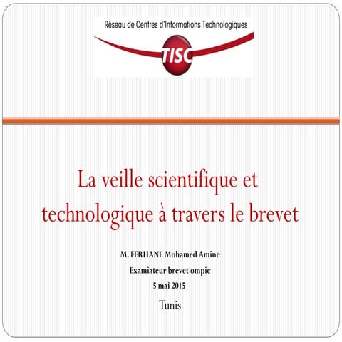 Tunis workshop Maghrenov : la veille scientifique et technologique à travers ...