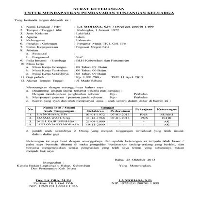 Tunjangan keluarga skumtk
