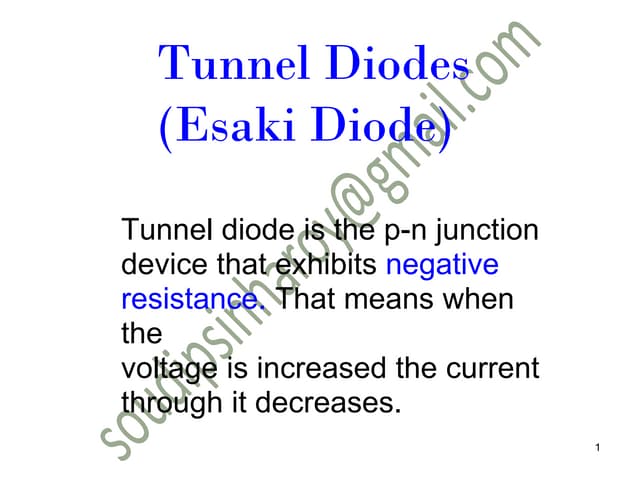 Tunnel Diode (Esaki Diode )