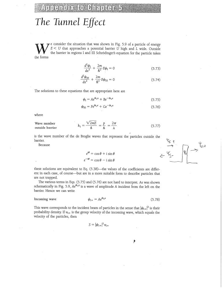Tunnel effect derivation