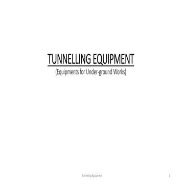 Tunnelling equipment