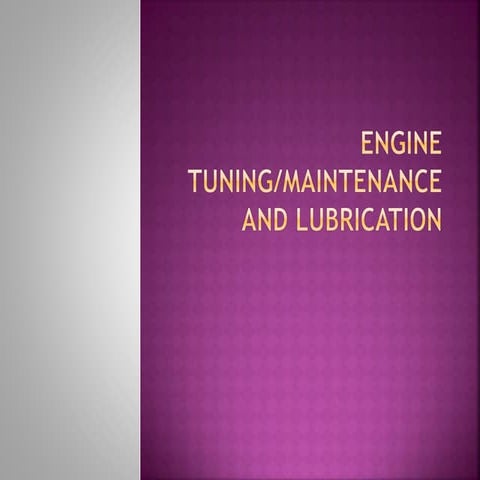 Tunning of an engine