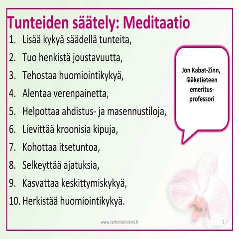 Tunteiden säätely: Meditaatio
