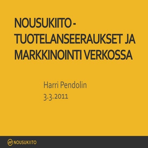 Tuotelanseeraus ja markkinointi verkossa