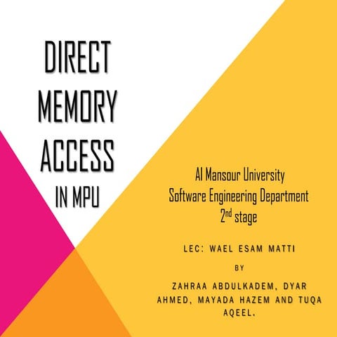 Direct Memory Access(DMA) PPT