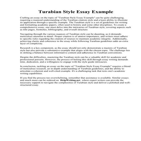Turabian Style Essay Example | PDF | Movies | Entertainment