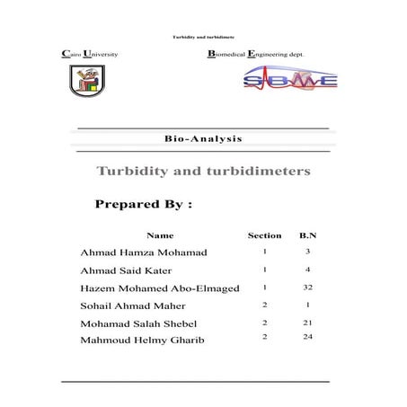 Turbidity and turbidimeter