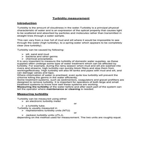 Turbidity measurement