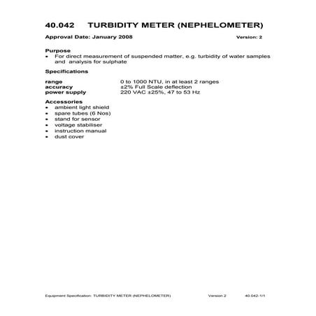 Turbidity meter (nephelometer)