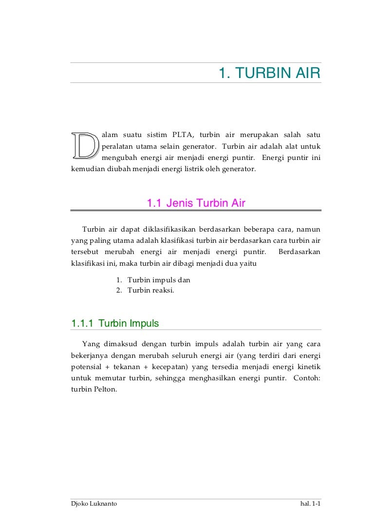 Contoh Soal Turbin Air Dikdasmen Contoh Soal Turbin Air Dikdasmen