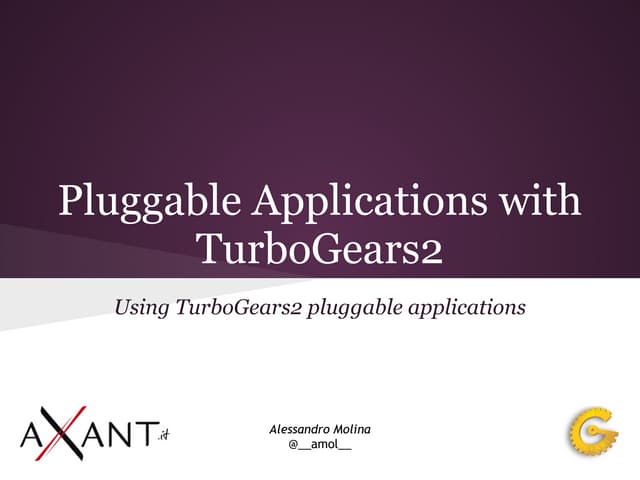 TurboGears2 Pluggable Applications