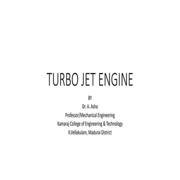 Turbo jet engine