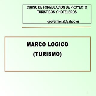 FORMULACIÓN DE PROYECTOS TURÍSTICOS