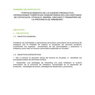 Turismo comunitario.