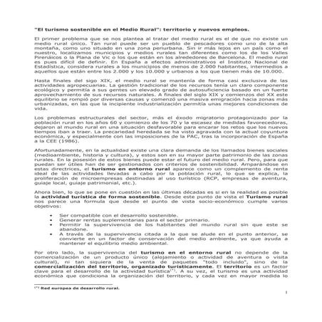 Turismo sostenible en medio rural