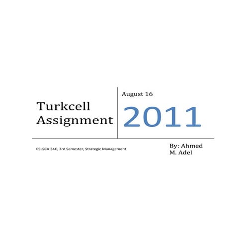 Turkcell assignment-Strategic management