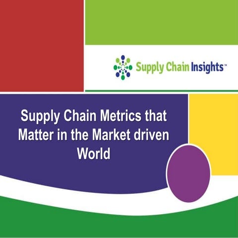Supply Chain Metrics that Matter in Market-driven World