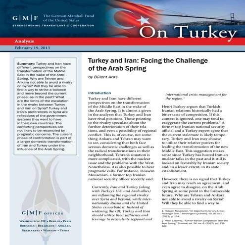 Turkey  iran and the arab spring gmf 190213