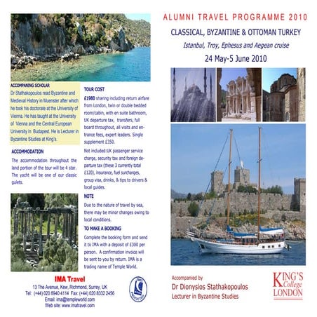 King's College London Alumni Travel Programme, Turkey May 2010 Brochure ...