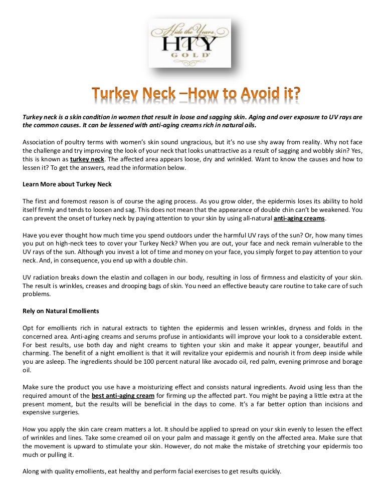 creams for turkey neck