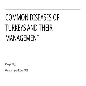 TURKEYS – COMMON DISEASES AND THEIR MANAGEMENT[1].pptx