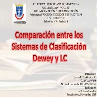 Sistemas de Clasificación Dewey y LC