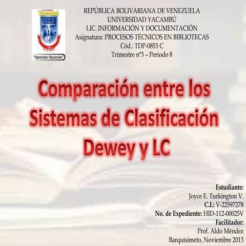 Sistemas de Clasificación Dewey y LC