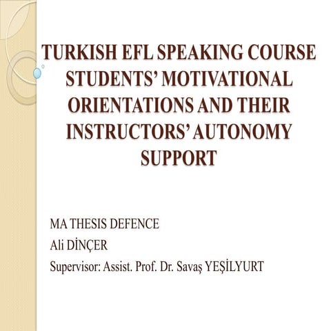 Turkish efl speaking course students’ motivational orientations and their ins...